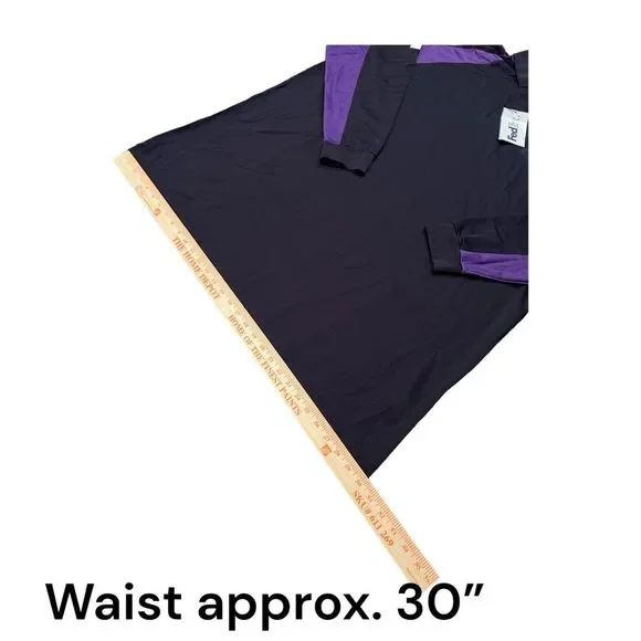 FedEx Mens Polo Stan Herman Size Large Navy Purple Green Long Sleeve Logo - Picture 9 of 11